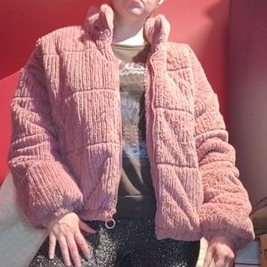 CUTE! Large Wild Fable Pink Fuzzy Jacket! NWT!